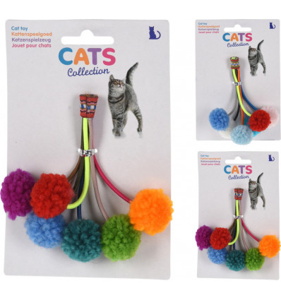 Kattenspeelgoed - Pompons 9cm (prijs per stuk)