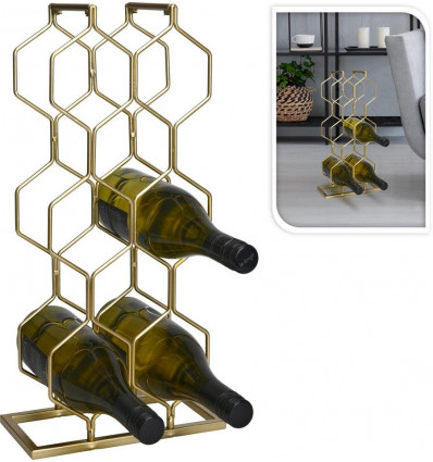 H&S Wijnrek voor 8 flessen - goud metaal