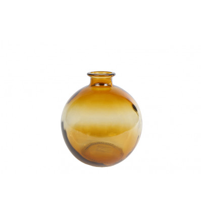 NAPOLOS vaas - 16x18cm - amber rond glas