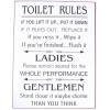 Sign - Toilet rules... - 26x35cm
