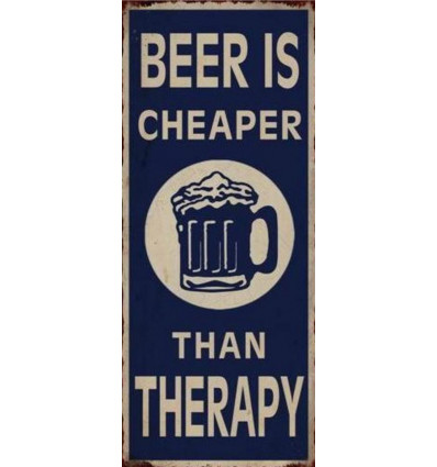 Sign - Beer is cheaper - 13x30cm