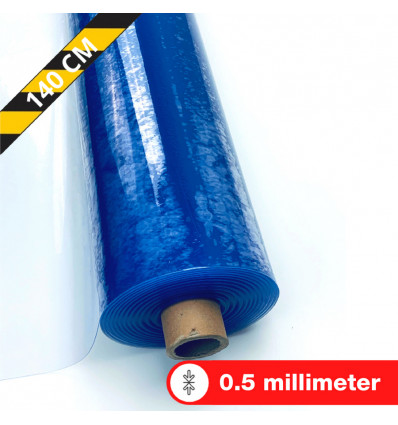 CRISTAL plastiek 0.5mm 140cm - transp. scheidingswand - prijs lopende meter TU