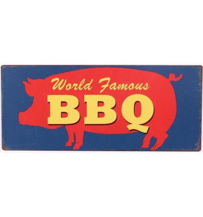 Sign - World famous BBQ - 30x13cm