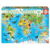 EDUCA Puzzel - Wereldmap dieren 150st.