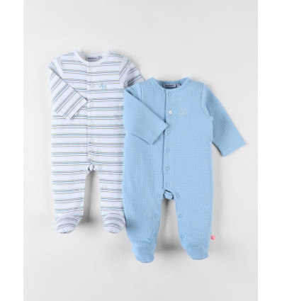 NOUKIES B Pyjama's 2st- blauw/ gestreept- 1m