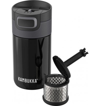 KAMBUKKA Tea Catcher on-the-go thermos beker - zwart