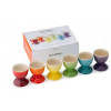LE CREUSET eierdopjes 6stuks - rainbow kleuren assortie - porselein