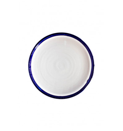VAL Ana bord 27cm - base white, edge blue