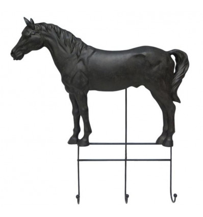 Happy House Kapstock Paard - 3 haaks - - 49.5x6x49.5cm - zwart