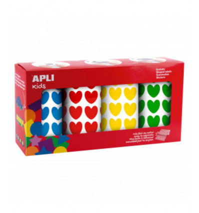 APLI Stickers hart - 4 kleuren