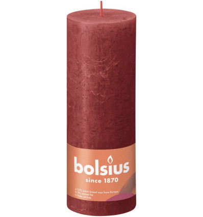 BOLSIUS stompkaars - 19x6.8cm - delicate red rustiek