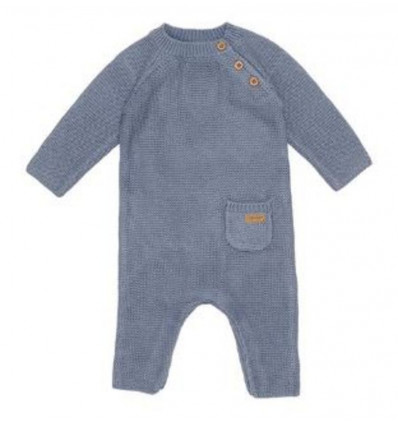 LITTLE DUTCH Pyjama gebreid - blauw - 50/56