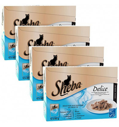 SHEBA Delice - Visselectie saus- 12x85gr Mini filets