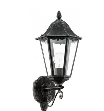 EGLO Navedo wandlamp - E27- alu/zwart/ zilver - opwaarts