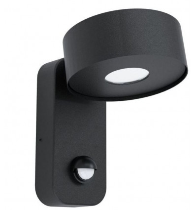 EGLO Palosco wandlamp - Led - staal verzinkt zwart - met sensor