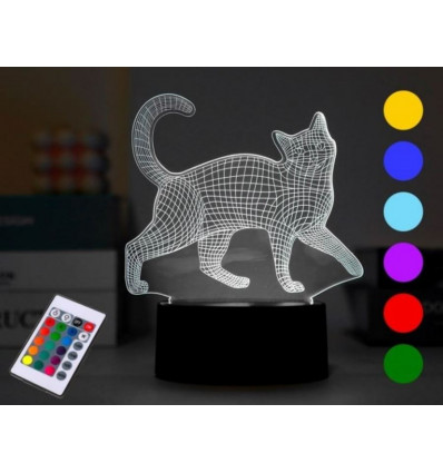 I-TOTAL 3D Cat lamp touch met afstands bediening