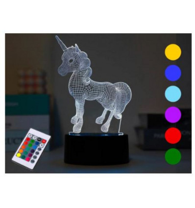 I-TOTAL 3D Unicorn lamp touch m/afstandsbediening