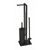 WENKO Rivalta WC boy zwart - hoog model toiletrolhouder & borstel H70cm
