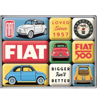 Magneet set 9st.- Fiat 500, loved since 1957