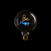 MESSAGE IN THE BULB - Be happy amber/ blauw - G125/ E27/ 2W