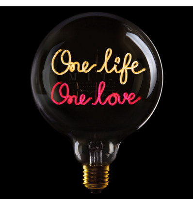 MESSAGE IN THE BULB - One life one love amber/ rood - G125/ E27/ 2W