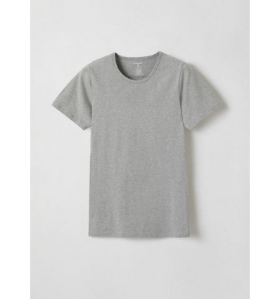 WOODY Heren t-shirt ronde nek - grijs melange - XL