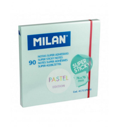 MILAN Super sticky 90blaadjes- 76x76mm - pastel blauw