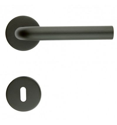 HDD Class L shape deurkruk 19mm R+E - zwart structuur - UV