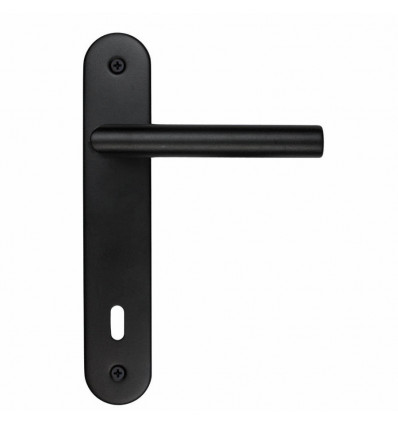 HDD I shape deurkruk 19mm R+E - zwart structuur UV + key 110mm