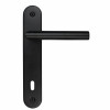 HDD I shape deurkruk 19mm R+E - zwart structuur UV + key 110mm