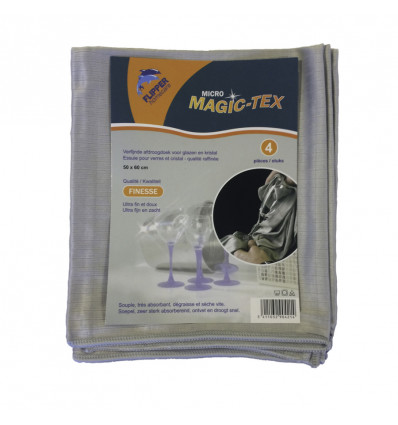 FLIPPER Microtex handdoek voor glazen & kristal 50x60cm 4st.- grijs