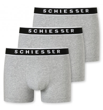 SCHIESSER Heren shorts 3st.- grijs mel.- L 006