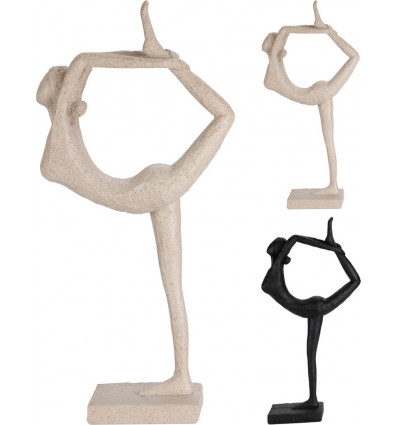 Deco beeld yoga vrouw - 15x6x31cm - ass. (prijs per stuk)