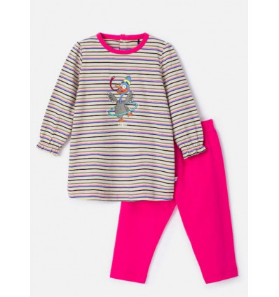 WOODY Meisjes pyjama - multicolor streep- 3m