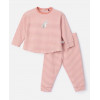 WOODY Meisjes pyjama - zacht roze/ ecru streep - 3m