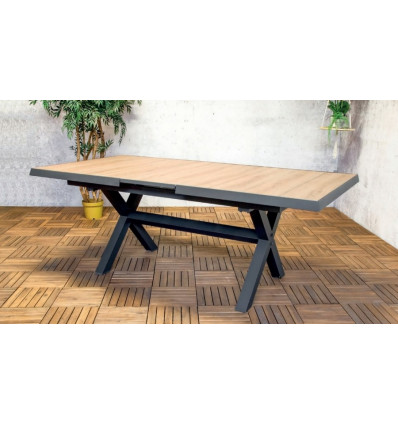 Tuinset: MONACO uittrekbare tafel + 6x JUDITH stapelstoelen