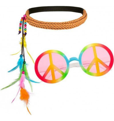 Set Hippie bohemian accessoires - hoofdband en partybril