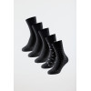 SCHIESSER Heren sokken 5paar - fresh effen en patroon zwart - 39/42