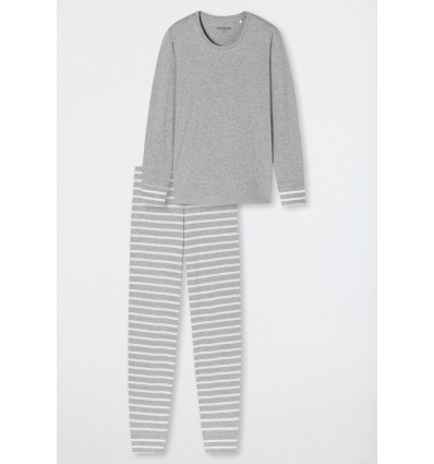 SCHIESSER Dames pyjama - grijs mel.- 048