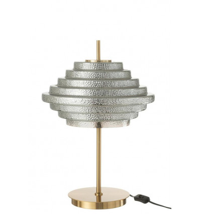 JLINE Tafellamp LED rookglas - 54x36cm - metaal goud