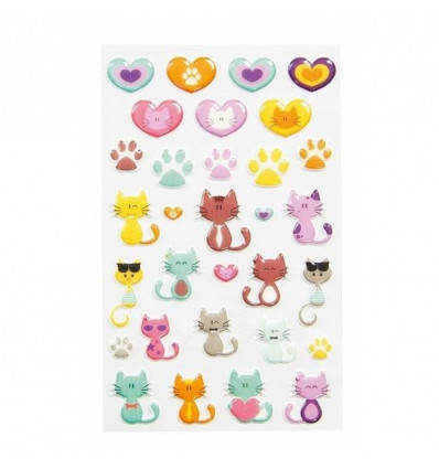 COOKY stickers 3D - Hartjes / Katten