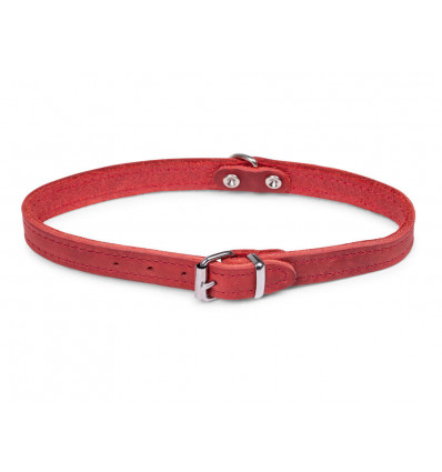 VADIGRAN Halsband rood 42CM M geolied leder - hond TU