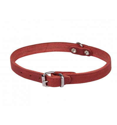 VADIGRAN Halsband rood 37CM S geolied leder - hond