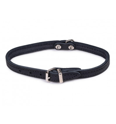 VADIGRAN Halsband zwart 32CM XS geolied leder - hond