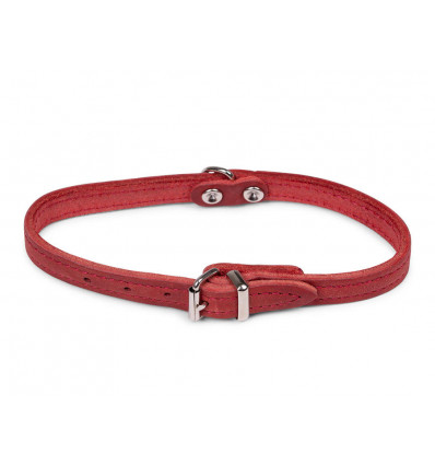 VADIGRAN Halsband rood 32CM XS geolied leder - hond TU