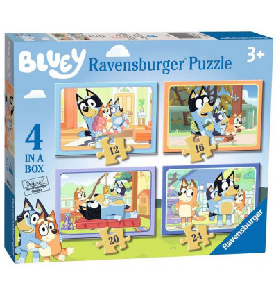 RAVENSBURGER Puzzel - bluey 4 in een box
