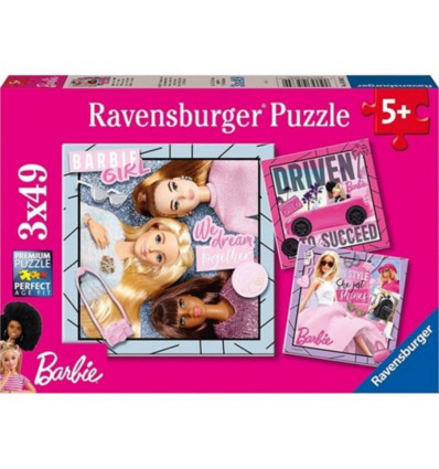 RAVENSBURGER Puzzel - Barbie inspire the world 3x49st.
