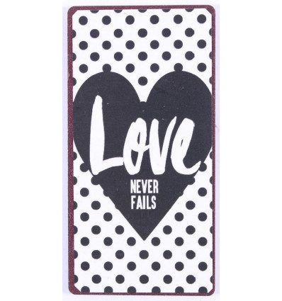 Magneet - Love never fails - 5x10cm