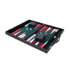 Backgammon 15 inch koffer - groen/rood/ wit 38x23x5.5cm