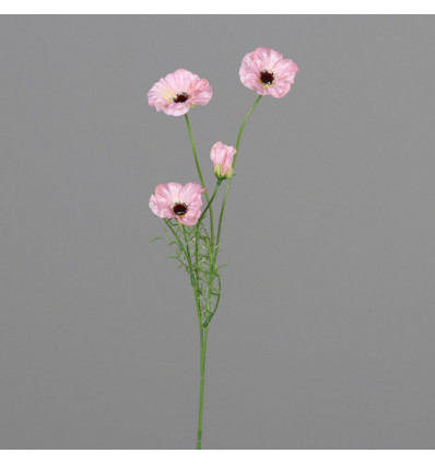 Klaproos 4 bloemen 60cm - roze